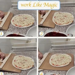 OBOSOE Pizzaspade - Non-Stick Yta, Lång Handtag, Lätt att Glida in i Ugnen, Perfekt för Överföring av Pizza, Diskmaskinsäkert