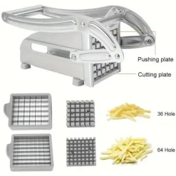 OBOSOE Pommes Frites Skärare i Rostfritt Stål – Grönsaksskärare & Potatisskärare med 2 Extra Blad