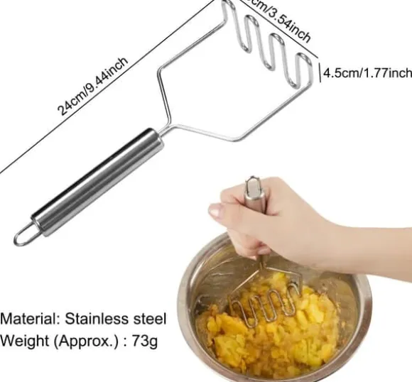 OBOSOE Rostfri potatispress – köksverktyg för potatismos & grönsaker