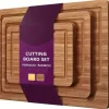 OBOSOE Skärbrädor i Bambu 3-pack – Tjocka Träskärbrädor för Kött, Grönsaker & Frukt – Jul, Halloween & Högtider