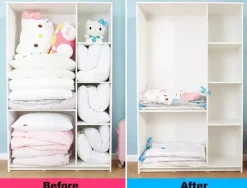 OBOSOE Vakuumpåsar 5 st med Vakuumpump – 70x50 cm Förvaring för Kläder, Täcken & Filtar