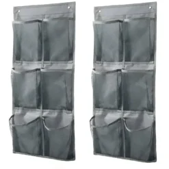 OBOSOE Väggmonterad Skoställ / Förvaringsväska – 2-Pack, 6 Fack, Hängande Förvaring för Skor