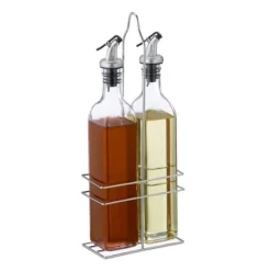 Oliv- och vinägerdispenser set, 34x13.5x7.5 cm, Transparent