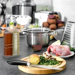 Oliv- och vinägerdispenser set, 34x13.5x7.5 cm, Transparent