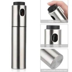 Olivenoljespruta för matolja Mister rostfritt stål olja och vinägerspruta för grillsallad matlagning bakning