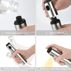 Olivenoljespruta för matolja Mister rostfritt stål olja och vinägerspruta för grillsallad matlagning bakning