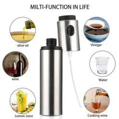 Olivenoljespruta för matolja Mister rostfritt stål olja och vinägerspruta för grillsallad matlagning bakning