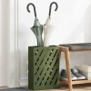 Olivgrön Paraplyställ i stål - Stilren och hållbar design | Storlek: 28x12x41 cm | Färg: Olivgrön