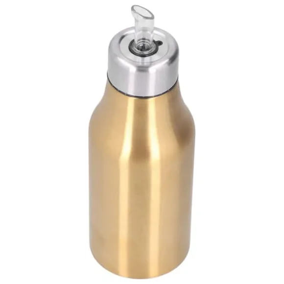 Olivolja dispenser i guld i rostfritt stål 500ML - Läcksäker och dammsäker köksoljekaraff
