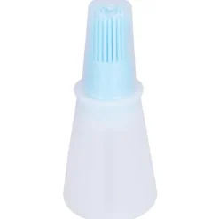 Oljeborste Silikon Multifunktionell Sås Grilloljeborste med Transparent Flasklock Köksverktyg Blå