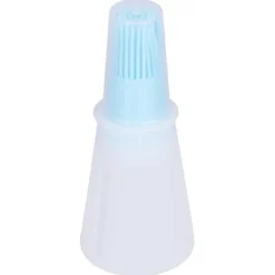 Oljeborste Silikon Multifunktionell Sås Grilloljeborste med Transparent Flasklock Köksverktyg Blå