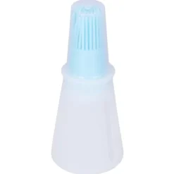 Oljeborste Silikon Multifunktionell Sås Grilloljeborste med Transparent Flasklock Köksverktyg Blå