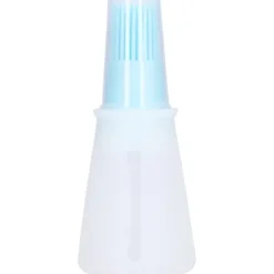 Oljeborste Silikon Multifunktionell Sås Grilloljeborste med Transparent Flasklock Köksverktyg Blå