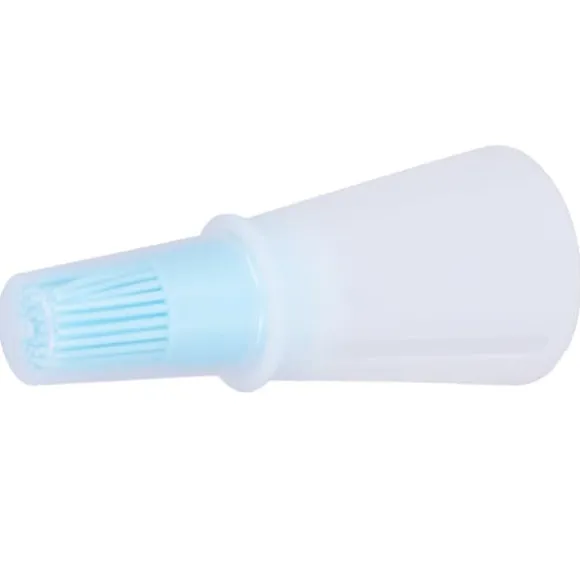 Oljeborste Silikon Multifunktionell Sås Grilloljeborste med Transparent Flasklock Köksverktyg Blå