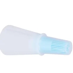 Oljeborste Silikon Multifunktionell Sås Grilloljeborste med Transparent Flasklock Köksverktyg Blå