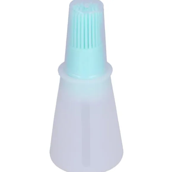 Oljeborste Silikon Multifunktionell Såsgrill Oljeborste med Transparent Flasklock Köksverktyg Grön