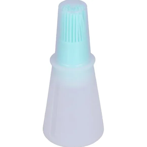 Oljeborste Silikon Multifunktionell Såsgrill Oljeborste med Transparent Flasklock Köksverktyg Grön