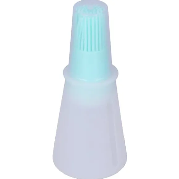 Oljeborste Silikon Multifunktionell Såsgrill Oljeborste med Transparent Flasklock Köksverktyg Grön