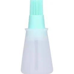 Oljeborste Silikon Multifunktionell Såsgrill Oljeborste med Transparent Flasklock Köksverktyg Grön