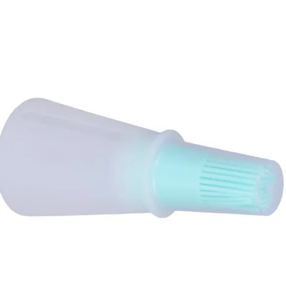 Oljeborste Silikon Multifunktionell Såsgrill Oljeborste med Transparent Flasklock Köksverktyg Grön