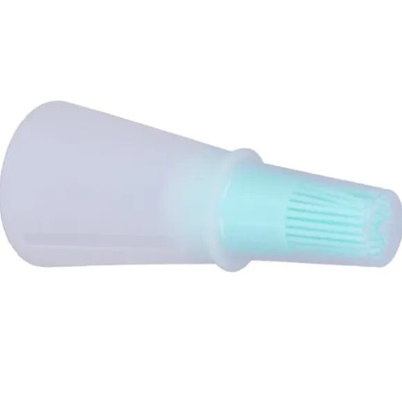 Oljeborste Silikon Multifunktionell Såsgrill Oljeborste med Transparent Flasklock Köksverktyg Grön