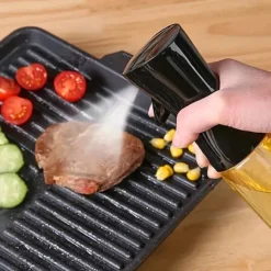 Oljeflaska med Sprayfunktion i Glas 200ml Svart