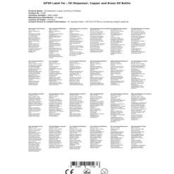 Oljekanna, olivoljekanna - koppar och mässing, Liter:0.5 Liter