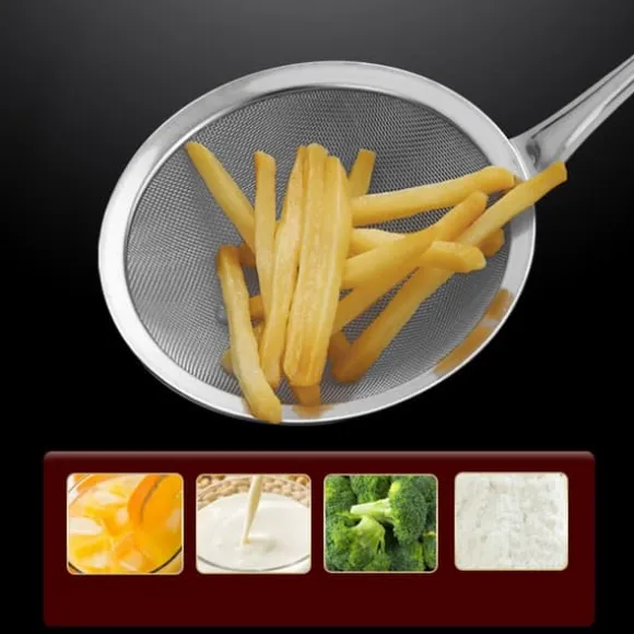 Oljesil i rostfritt stål Hållbar multifunktionell finmaskig mjölsaftfilter sked Köksredskap för matlagning