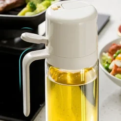 Oljesprayflaska 550 ml i glas och rostfritt stål