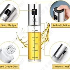 Oljesprayflaska - TD® - 100ml - Rostfritt stål - Modern design - Oljeekonomi
