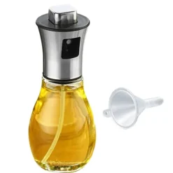 Oljesprayflaska Presstyp Spray Jämnt 200ml Glasögon Oljespraydispenser för köksmatlagning