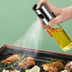 Oljesprutflaska i rostfritt stål - lätt att rengöra & återanvändbar köksspruta