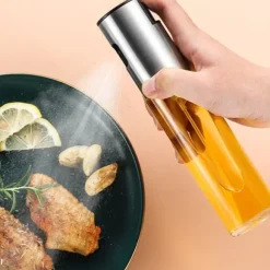 Oljesprutflaska i rostfritt stål - lätt att rengöra & återanvändbar köksspruta