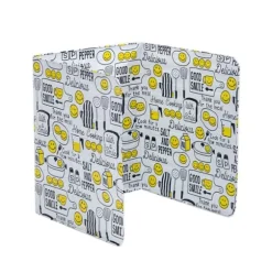 Oljestänkbaffla Vikbar Värmebeständig aluminiumfolie Matlagning Stänksäker skydd för kök Stekpanna Leende ansikte