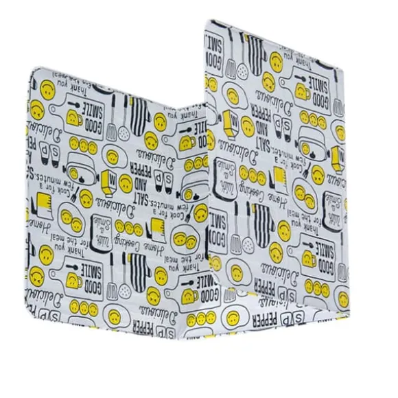 Oljestänkbaffla Vikbar Värmebeständig aluminiumfolie Matlagning Stänksäker skydd för kök Stekpanna Leende ansikte