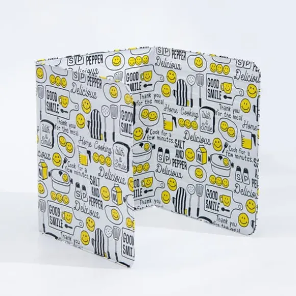 Oljestänkbaffla Vikbar Värmebeständig aluminiumfolie Matlagning Stänksäker skydd för kök Stekpanna Leende ansikte