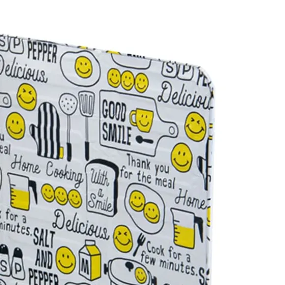 Oljestänkbaffla Vikbar Värmebeständig aluminiumfolie Matlagning Stänksäker skydd för kök Stekpanna Leende ansikte