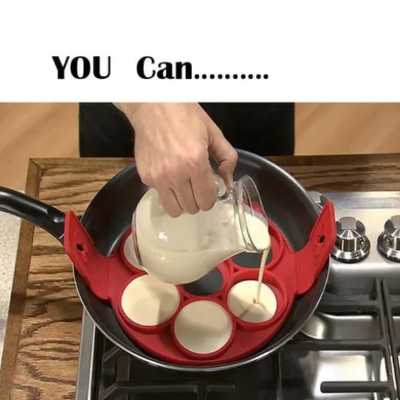 Omelettform Silikon Frukost DIY Form Äggform Leende Ansikte Pannkaka Verktyg Ägg Ring Röd