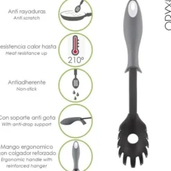 ORYX Nylon Spaghetti Pastasked - Non-Drip Gummihandtag - 31,5 x 6 cm