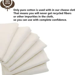 Ostduk för filtrering 50*50 cm, 90-gradigt återanvändbart 100 % oblekt bomullstygfilter, ultrafin ostduk för matlagning, nötmjölkspåse
