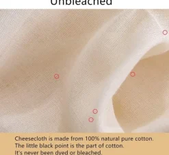 Ostduk för filtrering 50*50 cm, 90-gradigt återanvändbart 100 % oblekt bomullstygfilter, ultrafin ostduk för matlagning, nötmjölkspåse
