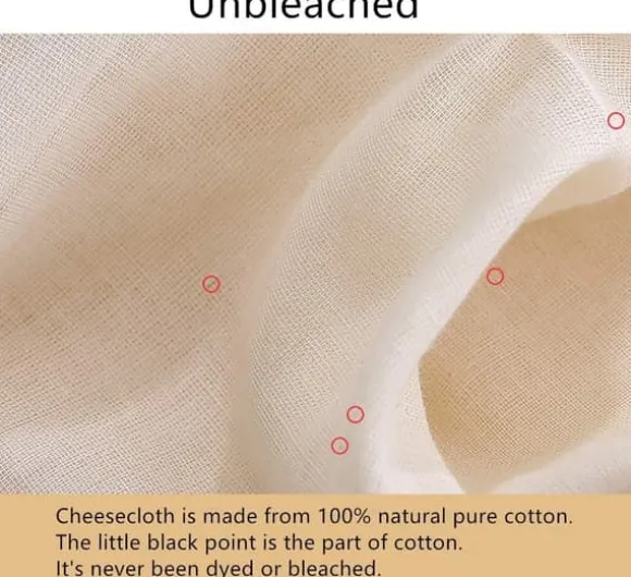 Ostduk för filtrering 50*50 cm, 90-gradigt återanvändbart 100 % oblekt bomullstygfilter, ultrafin ostduk för matlagning, nötmjölkspåse