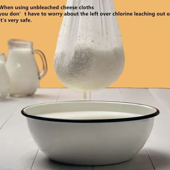 Ostduk för filtrering 50*50 cm, 90-gradigt återanvändbart 100 % oblekt bomullstygfilter, ultrafin ostduk för matlagning, nötmjölkspåse