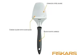 Ostskärare - FISKARS - 1065587 - Rostfritt stålblad - Längd 21,5 cm - Ergonomisk - Svart/Silver