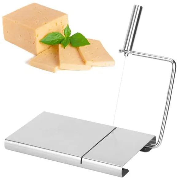 Ostskärare i rostfritt stål med skärtråd - kökstillbehör