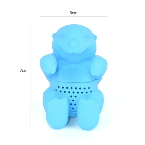 Otterformat Tefilter Söt Silikon Tesil Återanvändbar Tesil