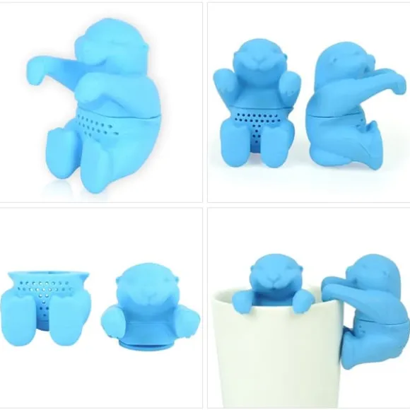 Otterformat Tefilter Söt Silikon Tesil Återanvändbar Tesil