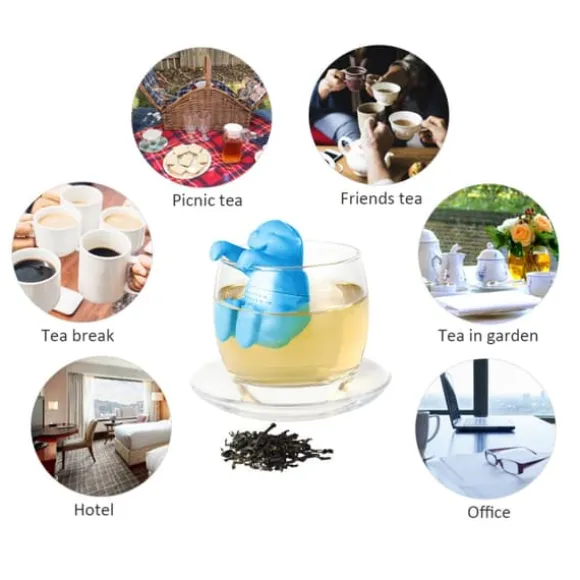 Otterformat Tefilter Söt Silikon Tesil Återanvändbar Tesil