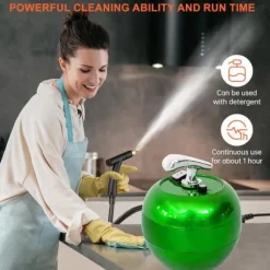 OUTIGO Bärbar ångtvätt - Högtemperatur köksrengöringsapparat - 2000W-grön