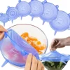 6-Pack - Silikonlock - Överdrag till Mat - Återanvändningsbara